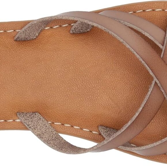 Women's Flat Sandals Faux Leather Size 8.5 Memory FoamNonSlip Summer Footwear - Picture 5 of 7